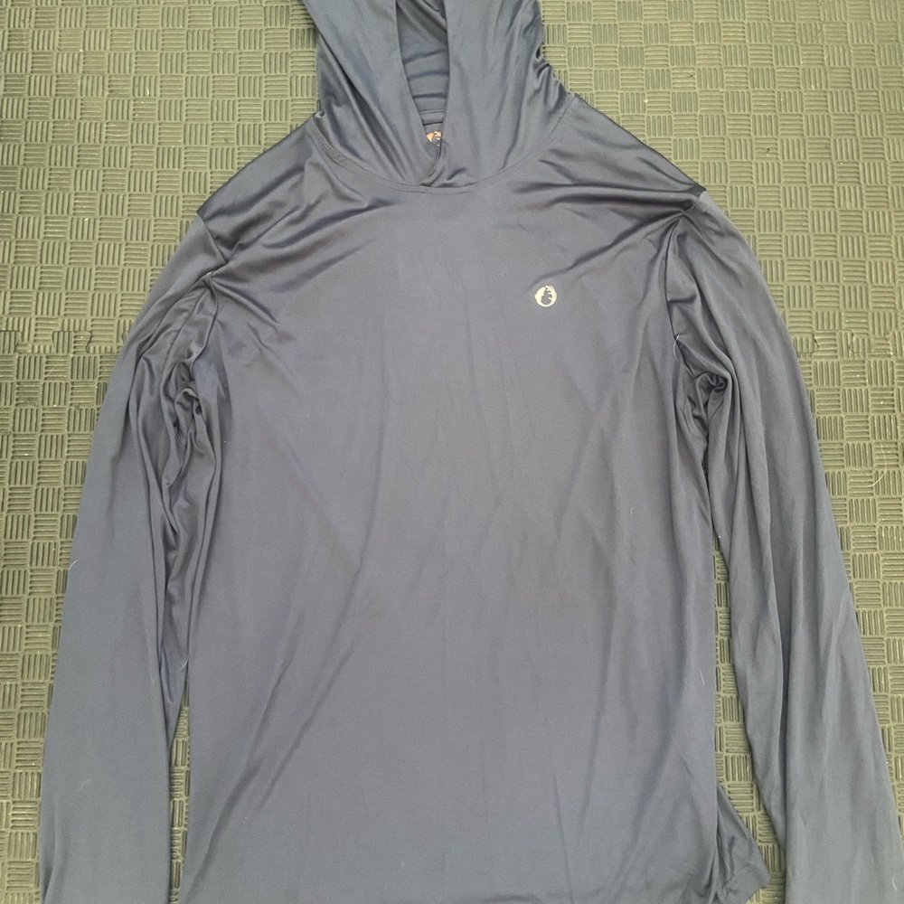 Gray Hooded Long Sleeve Shirt